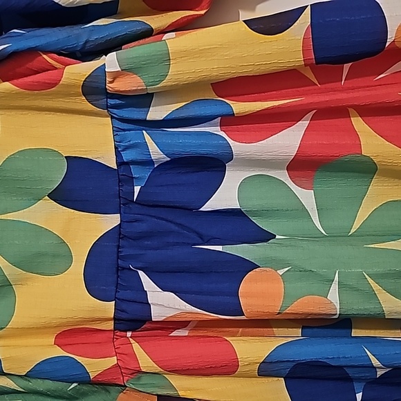 Peach Love Flowered Midi Dress sz medium - Picture 3 of 6